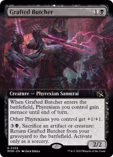 Grafted Butcher (Extended Art) (359), March of the Machine — Magic card price