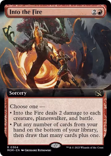 Into the Fire (Extended Art) (364), March of the Machine — Magic card price