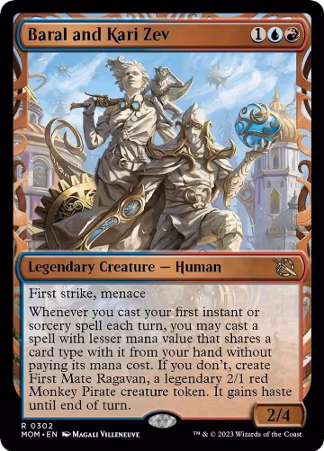 Baral and Kari Zev (Showcase) (302), March of the Machine — Magic card price
