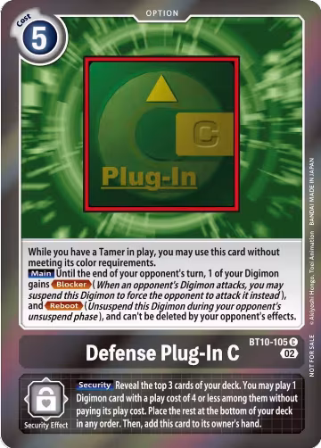 Defense Plug-In C (Event Pack 4) (BT10-105 C), Xros Encounter — Digimon card price