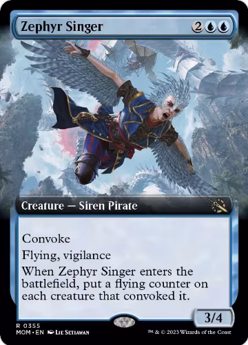 Zephyr Singer (Extended Art) (355), March of the Machine — Magic card price