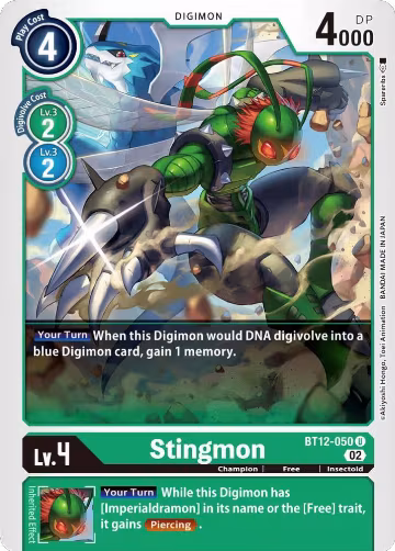 Stingmon (BT12-050 U), Across Time — Digimon card price