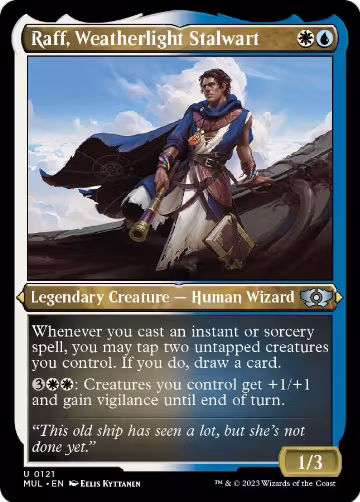 Raff, Weatherlight Stalwart (Foil Etched) (121), March of the Machine: Multiverse Legends — Magic card price