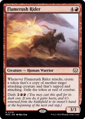 Flamerush Rider (279), Commander: March of the Machine — Magic card price