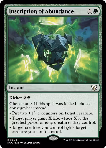 Inscription of Abundance (303), Commander: March of the Machine — Magic card price