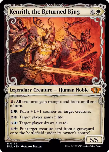 Kenrith, the Returned King (Halo Foil) (134), March of the Machine: Multiverse Legends — Magic card price