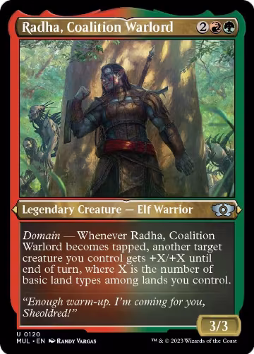 Radha, Coalition Warlord (Foil Etched) (120), March of the Machine: Multiverse Legends — Magic card price