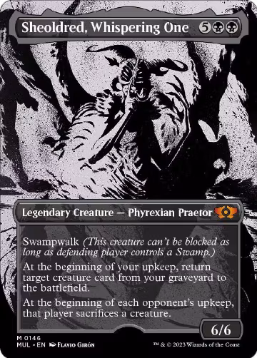 Sheoldred, Whispering One (Halo Foil) (146), March of the Machine: Multiverse Legends — Magic card price