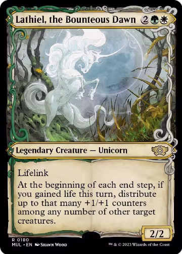 Lathiel, the Bounteous Dawn (Halo Foil) (180), March of the Machine: Multiverse Legends — Magic card price
