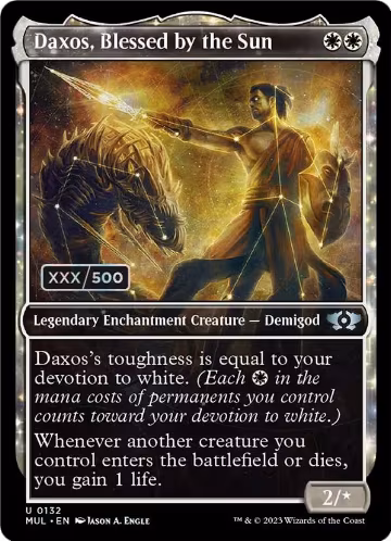 Daxos, Blessed by the Sun (Serial Numbered) (132), March of the Machine: Multiverse Legends — Magic card price