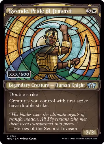 Kwende, Pride of Femeref (Serial Numbered) (135), March of the Machine: Multiverse Legends — Magic card price