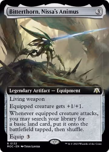 Bitterthorn, Nissa's Animus (Extended Art) (132), Commander: March of the Machine — Magic card price