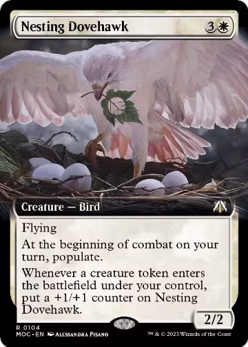 Nesting Dovehawk (Extended Art) (104), Commander: March of the Machine — Magic card price