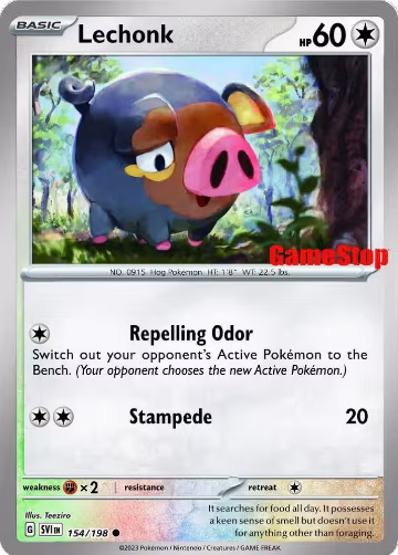 Lechonk - 154/198 (GameStop Promo) (154/198), Miscellaneous Cards & Products — Pokémon card price