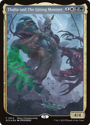 Thalia and The Gitrog Monster (12), Game Day & Store Championship Promos — Magic card price