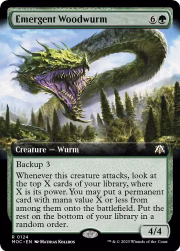 Emergent Woodwurm (Extended Art) (124), Commander: March of the Machine — Magic card price