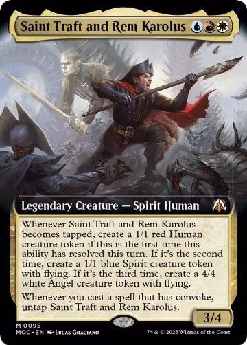 Saint Traft and Rem Karolus (Extended Art) (95), Commander: March of the Machine — Magic card price