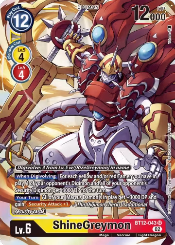 ShineGreymon (BT12-043 SR), Across Time — Digimon card price