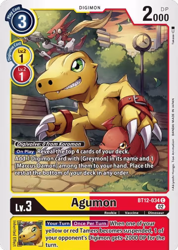 Agumon - BT12-034 (BT12-034 C), Across Time — Digimon card price