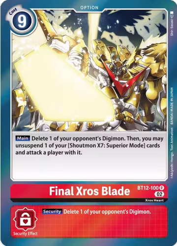 Final Xros Blade (BT12-100 R), Across Time — Digimon card price