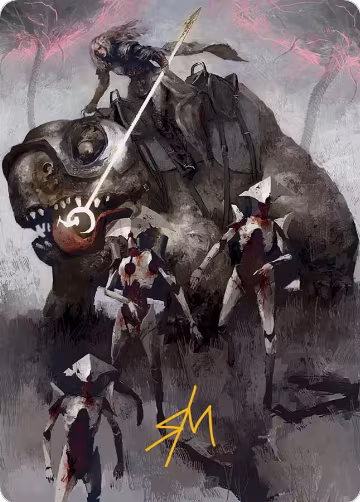 Thalia and The Gitrog Monster Art Card (Gold-Stamped Signature) (65), Art Series: March of the Machine — Magic card price