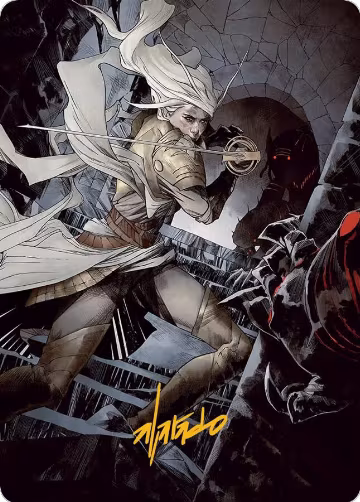 Thalia, Guardian of Thraben Art Card (Gold-Stamped Signature) (67), Art Series: March of the Machine — Magic card price