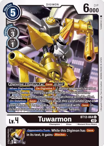 Tuwarmon (BT12-064 C), Across Time — Digimon card price
