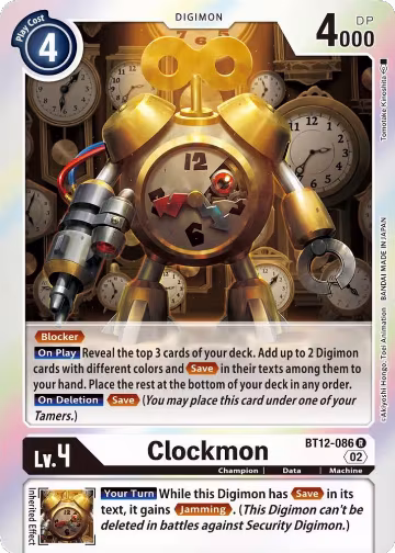 Clockmon (BT12-086 R), Across Time — Digimon card price
