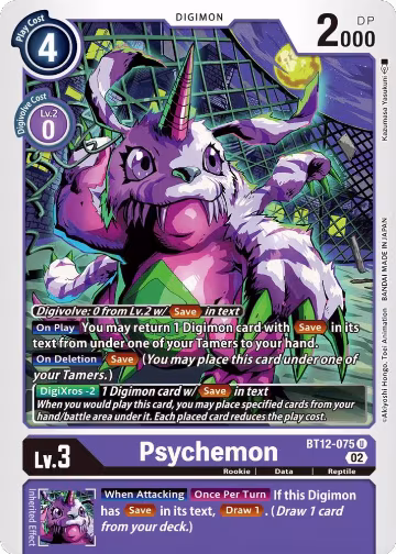 Psychemon (BT12-075 U), Across Time — Digimon card price