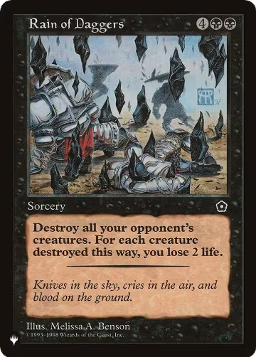 Rain of Daggers, The List Reprints — Magic card price