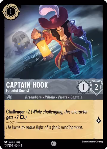 Captain Hook - Forceful Duelist (174/204), The First Chapter — Lorcana card price
