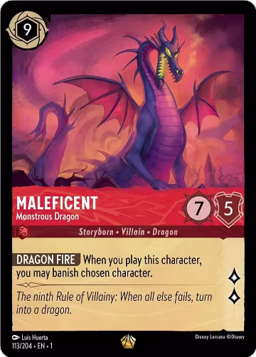 Maleficent - Monstrous Dragon (113/204), The First Chapter — Lorcana card price