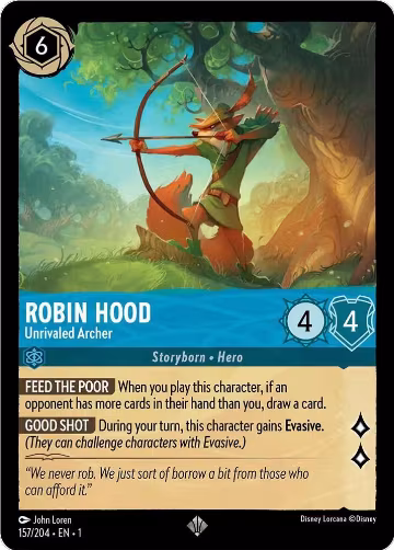 Robin Hood - Unrivaled Archer (157/204), The First Chapter — Lorcana card price