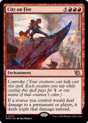 City on Fire (135), Promo Pack: March of the Machine — Magic card price