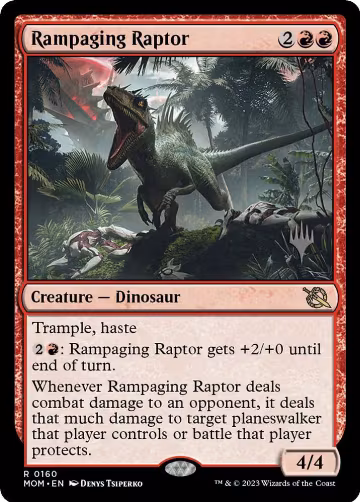 Rampaging Raptor (160), Promo Pack: March of the Machine — Magic card price