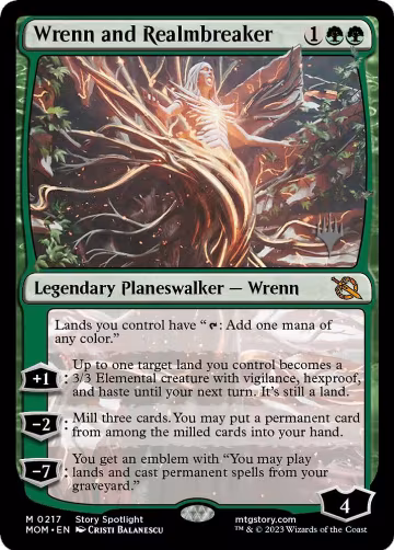 Wrenn and Realmbreaker (217), Promo Pack: March of the Machine — Magic card price