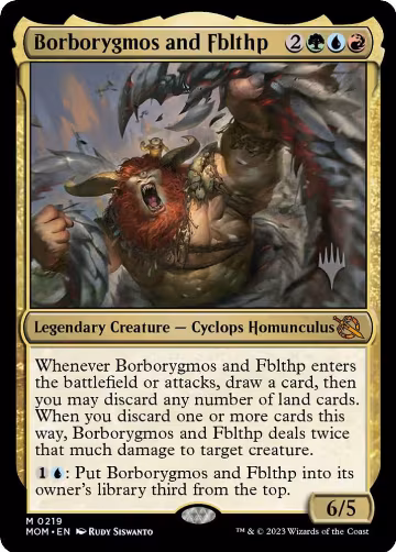Borborygmos and Fblthp (219), Promo Pack: March of the Machine — Magic card price