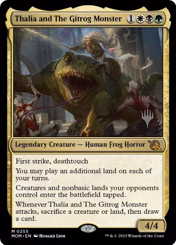 Thalia and The Gitrog Monster (255), Promo Pack: March of the Machine — Magic card price