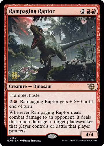 Rampaging Raptor (160), Prerelease Cards — Magic card price