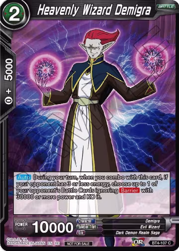 Heavenly Wizard Demigra (Championship Selection Pack 2023 Vol.1) (BT4-107), Tournament Promotion Cards — DB Super card price