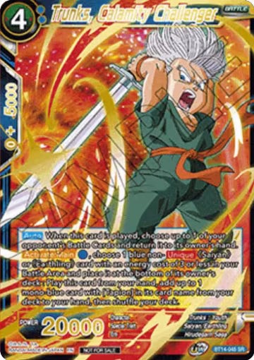 Trunks, Calamity Challenger (Alt. Art Card Set 2023 Vol. 1) (BT14-045), Tournament Promotion Cards — DB Super card price