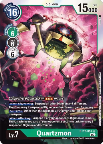 Quartzmon (BT12-057 SR), Across Time — Digimon card price