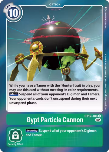 Gypt Particle Cannon (BT12-106 R), Across Time — Digimon card price