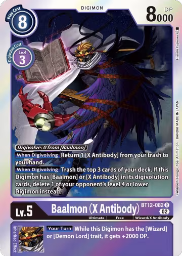 Baalmon (X Antibody) (BT12-082 R), Across Time — Digimon card price
