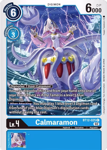 Calmaramon (BT12-025 C), Across Time — Digimon card price