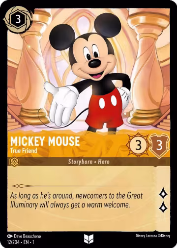 Mickey Mouse - True Friend (12/204), The First Chapter — Lorcana card price