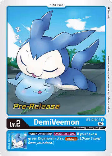 DemiVeemon (BT12-002 U), Across Time Pre-Release Cards — Digimon card price
