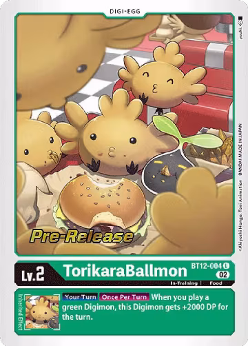 TorikaraBallmon (BT12-004 U), Across Time Pre-Release Cards — Digimon card price
