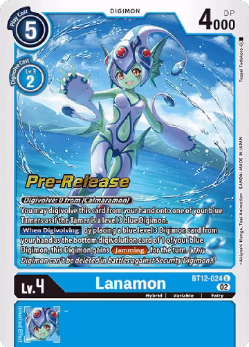 Lanamon (BT12-024 U), Across Time Pre-Release Cards — Digimon card price