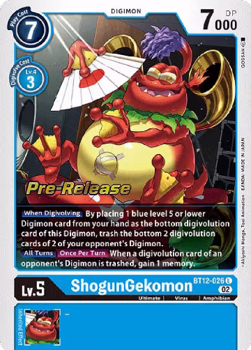 ShogunGekomon (BT12-026 U), Across Time Pre-Release Cards — Digimon card price